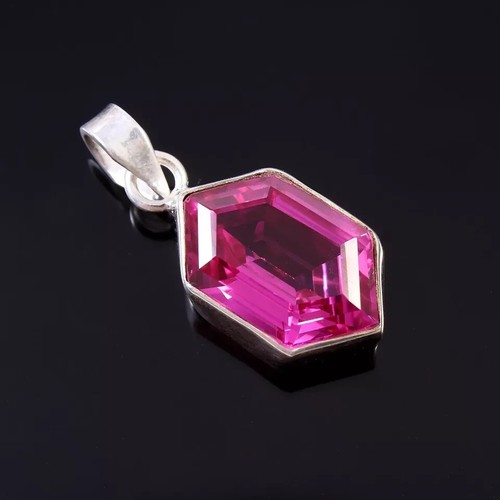 Natural pink sapphire pendant - natural,