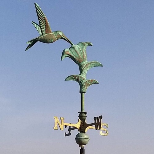 Aged copper humming bird - copper,