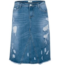 Womens Denim Skirt Distressed