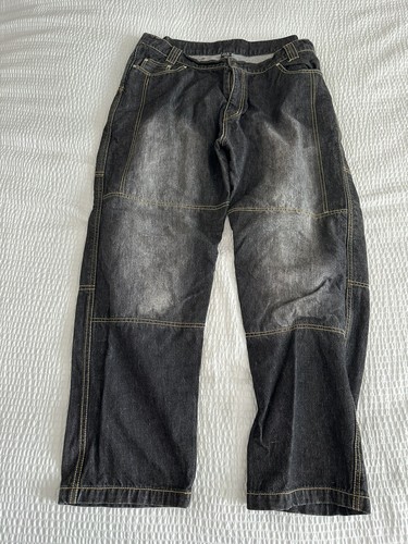 Biker wears kevlar - bw,