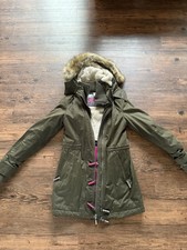 Superdry Ladies Parka Size Small Khaki Green