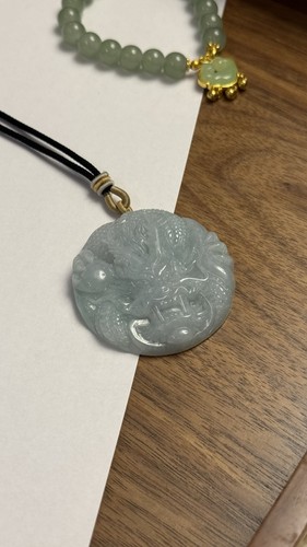 Jade dragon pendant - dragon,