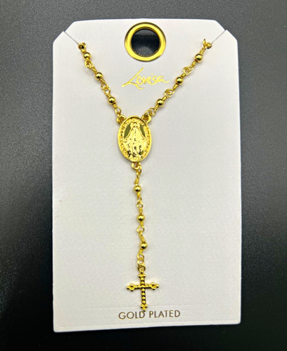 Lovisa gold plated rosary - gold,