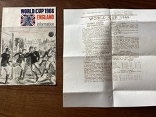 1966 World Cup Information Issue + Hillsborough Info Sheet + Sheff Wed Comp Slip