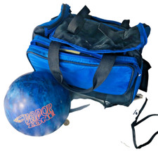 Bowling Ball Blue Brunswick Vapor Zone n Carry Bag Vintage ra