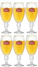 6 X Stella Artois Chalice Glasses (33cl/330 ml) Nucleated Brand New