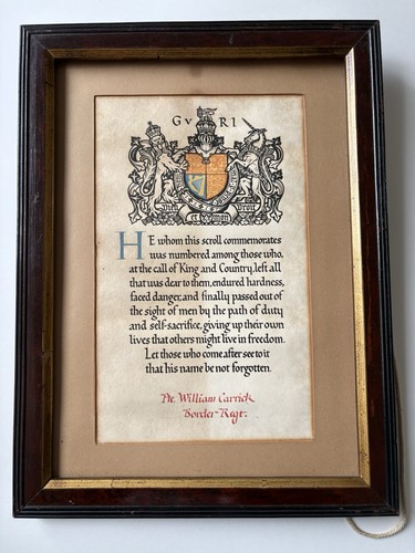 Ww1 death scroll - ww1, pte