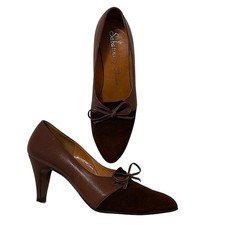 Vintage brown leather suede - leather, &