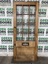 SOLID OAK FRONT DOOR VARNISHED WOODEN EXTERNAL EXTERIOR SINGLE GLAZED 1930S OLD