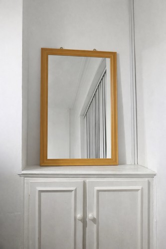 Oak wood natural framed wall - wood,