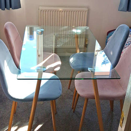 Glass top rectangular dining - top,