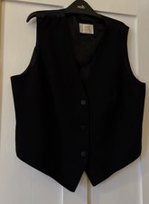 Anne Harvey Black Crepe / Satin Back Waistcoat UK24