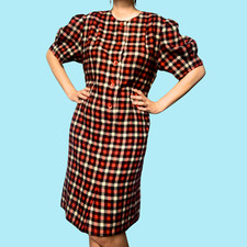 Vintage 70s Red Plaid Shift