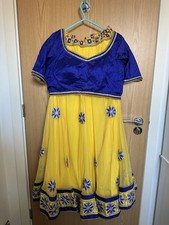 Royal Blue And Yellow Lehenga