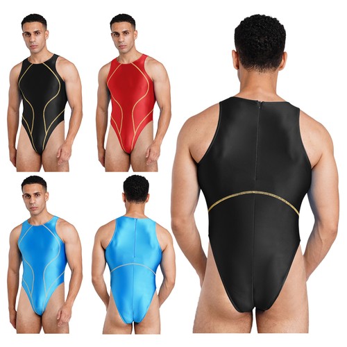 Mens bodysuit glossy leotard - mens,