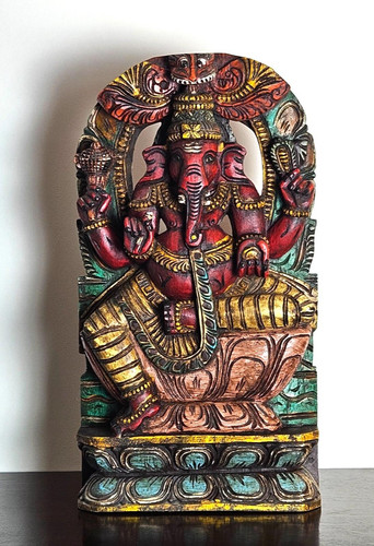 Colorful lord ganesh wood - lord,