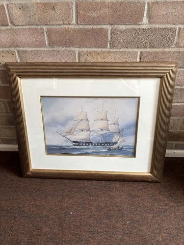 Framed sailing ship - sailing, print