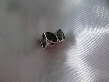 Chamilia silver cats eye spacer with black crystals. vgc