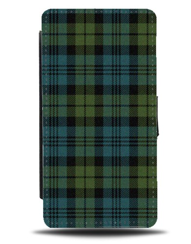 Green tartan flip phone - green,