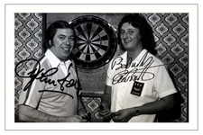 ERIC BRISTOW & JOHN LOWE DARTS WORLD CHAMPION SIGNED AUTOGRAPH PHOTO PRINT