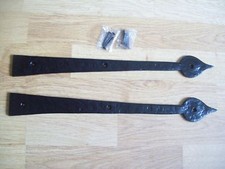 16" PAIR of black antique cast