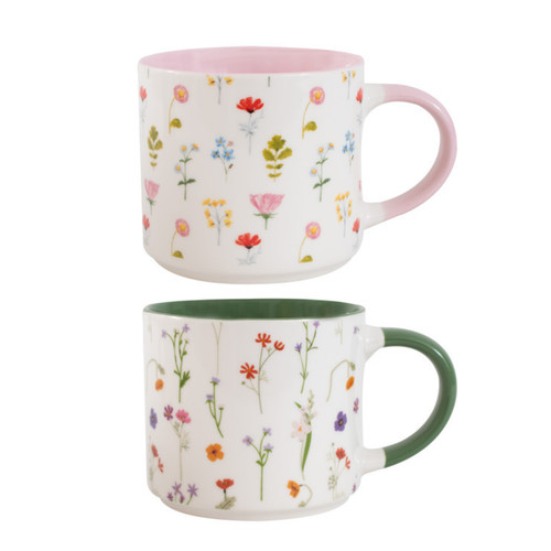 Stacking mug set floral - of,