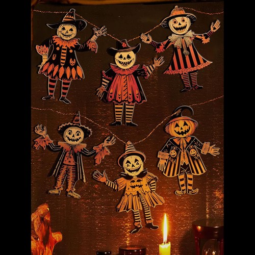 6pcs vintage halloween bunting - halloween,