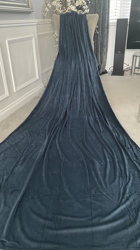 Long blue soft velvet - long,