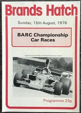 BRANDS HATCH BARC Championship Car Races 15 AUG 1976 Official Programme