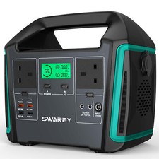 SWAREY Portable Power Station 1000W 725Wh Solar Generator with 2× Pure Sine Wave