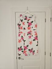 Lovely white floral print, cotton pencil summer, formal dress size 12. Autonomy 