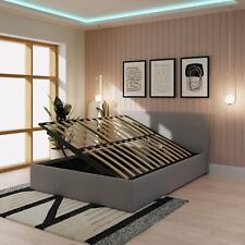 Silver Side Lift 4ft 6 Double Ottoman Quality Fabric gas lift up bed GRADED