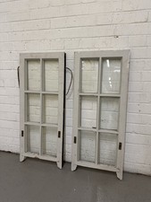 Pair Of Reclaimed Old Georgian 6 Panel Wooden Window 380 x 903mm 380 x 903mm