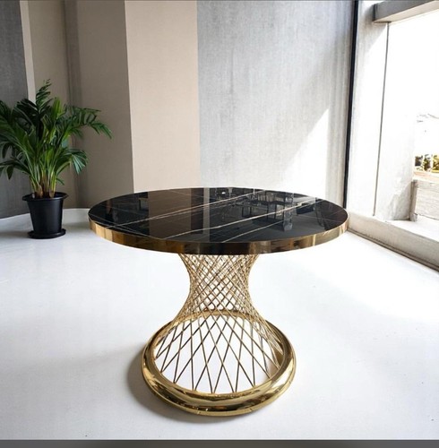 Marble round table - marble, base