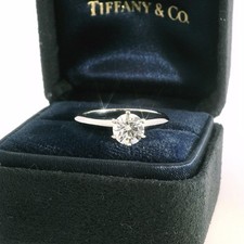 Tiffany & Co Setting Platinum Diamond Engagement Ring 0.80ct Round - Size K 1/2