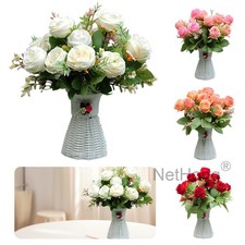 Artificial Flowers Fake Plants Plastic UV Resistant Home In/Out door Garden