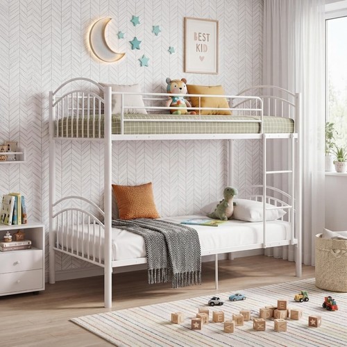 Metal twin bunk bed - bed, frame