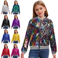 UK Kids Girls Sparkle Bomber
