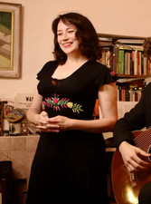 Black with embroidery goth y summer dress. Size 12