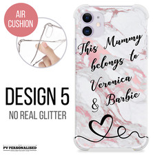 Personalised Phone Case Mummy Belongs Name Marble For iPhone 12 11 Xr 13 14 7 8