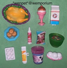 Barbie Doll Accessories Dream House Clip Fridge Food Milk Chicken Ice cream Eggs