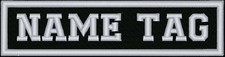 Rectangular 1 Line Custom Embroidered Biker SEW ON  Name Tag PATCH (WB)