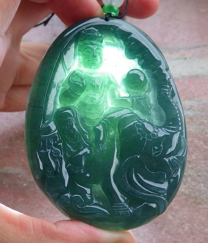 Certified green natural jade - green, a