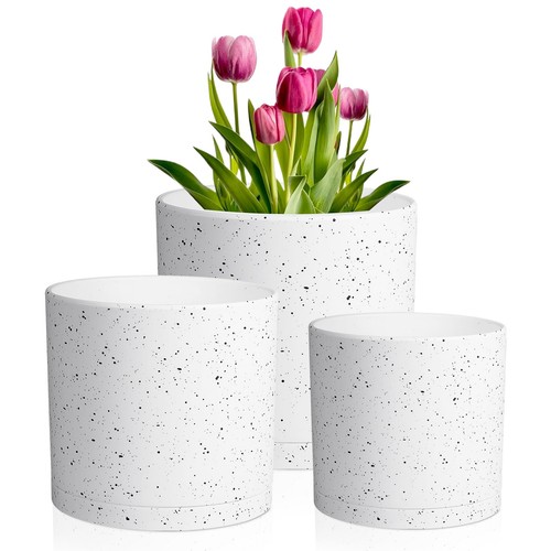 Cylindrical flower pots set - flower,