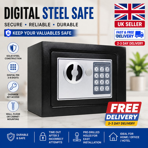 Digital steel safe box - steel,