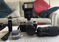 pentax k1000 film camera With Accessories Lens Flash