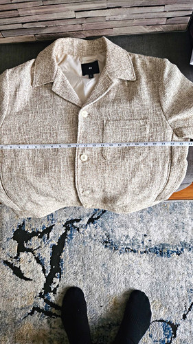 Men beige tweed button - men's,