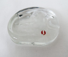 Iittala Glass Cat Paperweight By Jorma Vennola Made In Finland Clear Glass