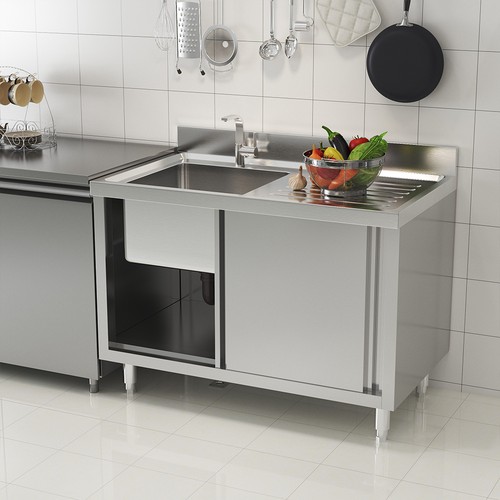 Stainless steel kitchen - steel, single