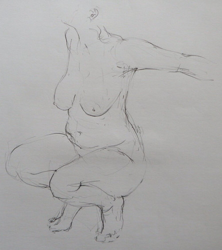 Pencil nude female drawing - nude,